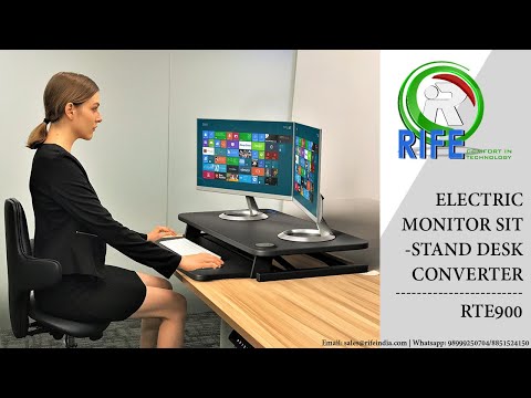 RTE900 Electric Dual Monitor/laptop Sit-stand Desk Converter