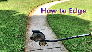 How to use a Lawn Edger the Right Way.  Fast and Easy-- Ryobi Expand it Edge Attachment