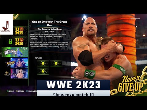 WWE 2K23 Showcase match 10 complete all objectives Wrestlemania The Rock VS John Cena