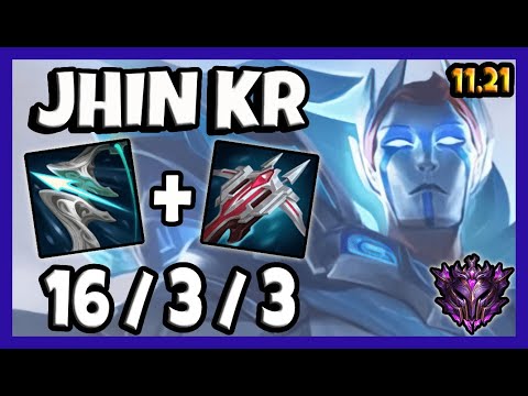 Jhin ADC vs Vayne / KR Master / Patch 11.21 [ 16 / 3 / 3 ]  ✅