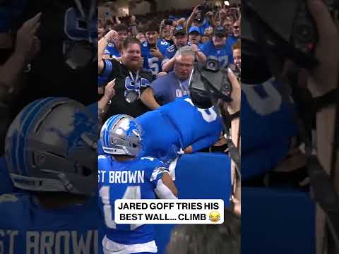 What a Wall Lea... CLIMB by Jared Goff 😂 #lions #detroit #football #Nfl