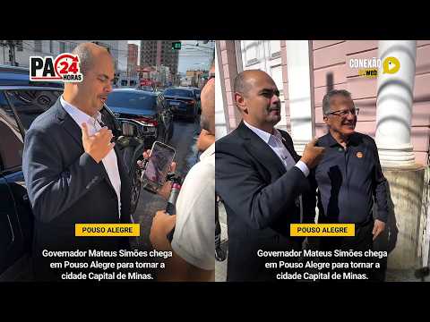 Vídeo: Governador Mateus Simões chega em Pouso Alegre para tornar a cidade capital de Minas.