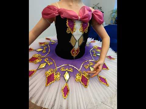 Stage ballet costume Columbine Harlequinade The Nutcracker P 0291A - video 2