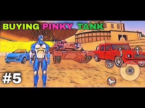 BUYING PINKY TANK IN ROPE HERO VICE TOWN, TANK MADNESS GAMEPLAY,ROPE HERO VICE TOWN GAMEPLAY #5