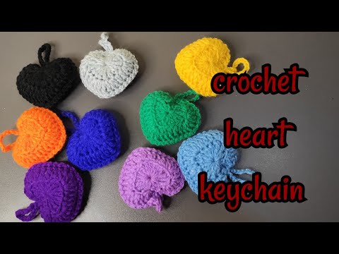 Crochet Love Heart Keychain/Key Holder//Crochet Hearts Decoration