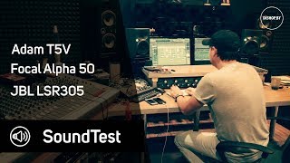 Video thumbnail for Adam T5V vs Focal Alpha 50 vs JBL LSR305. Sound test by djshop.by