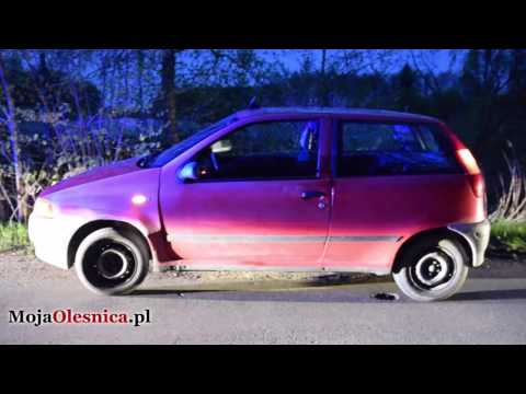 19.04.2017 Cieśle - zdarzenie drogowe, chevrolet w wodzie