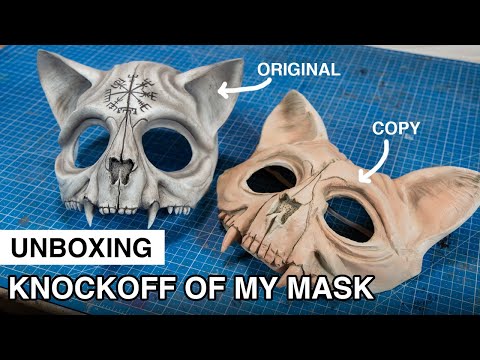 Unboxing a knockoff of my cat skull mask