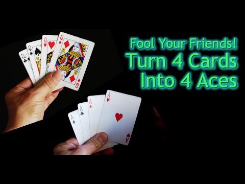 Easy Magic Trick for Beginners and Kids With Cards  - Learn to Turn Four Cards into Four Aces