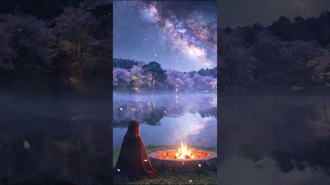Sleep Piano for Deep Sleep | Campfire Lake Night Ambience
