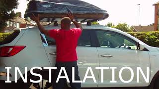 Thule touring 200 roof box unboxing, instalation