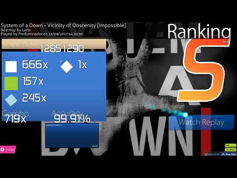 osu! CtB: System of a Down - Vicinity of Obscenity [Impossible] 1xmiss