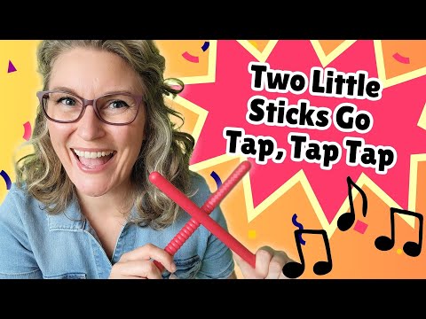 Two Little Sticks Go Tap Tap Tap | Rhythm Stick Fun! | Rhythm stick songs for children