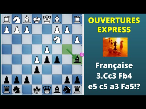 Express Openings #7 - French 3.Cc3 Bb4 4.e5 c5 5.a3 Ba5!? (Black)