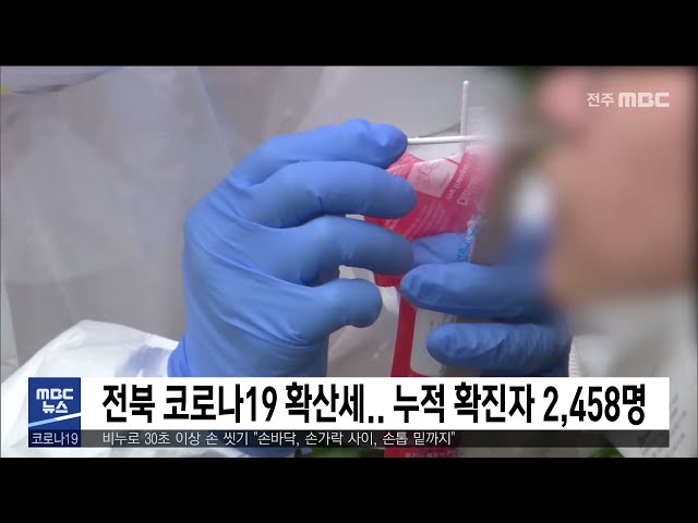 전북 코로나19 확산세 누적 확진자 2,458명