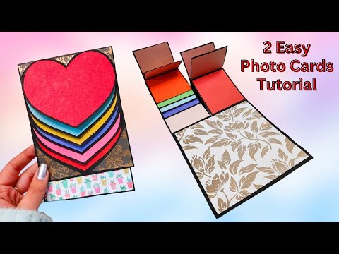 2 Easy Photo/Scrapbook Cards Tutorial | How to make Cards for Scrapbook | Scrapbook Cards Ideas
