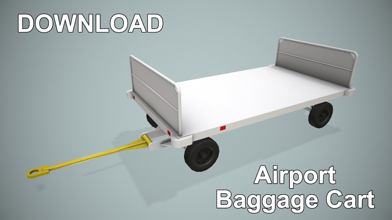 Carrello portabagagli per aeroporto --434-- Modello 3D