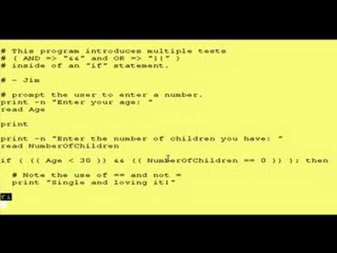 Korn Shell Tutorial 6b If Statement Compound Tests