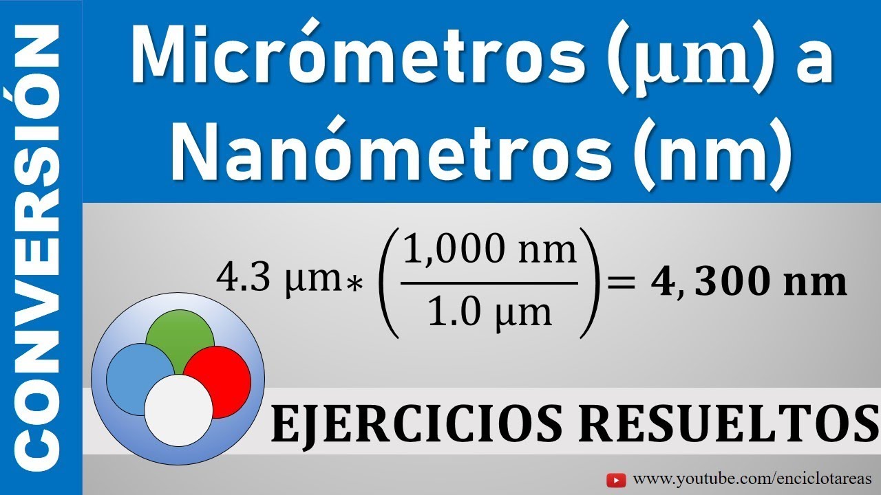 Conversión de Micrómetros (µm) a Nanómetros (nm) - µm a nm