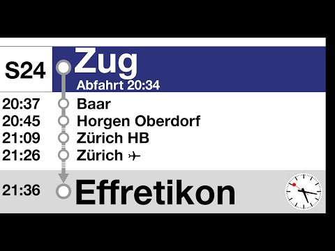 ZVV Begrüssungsansage, S24 (Zug-Effretikon) ab 20:30 Uhr