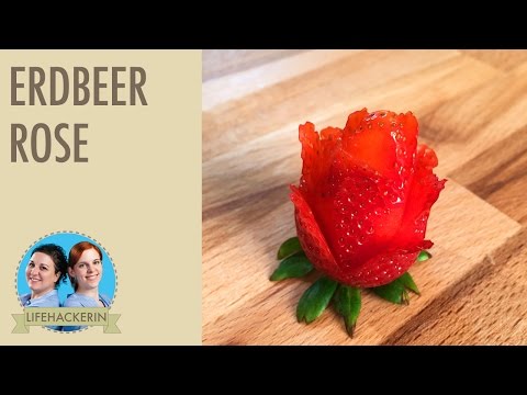 Erdbeere in Rose verwandeln | Erdbeeren Rosen Strauss | Lifehack