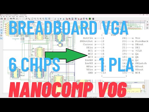 V06 V2 Breadboard VGA Controller Swap 6 chips with 1 PLD/GAL Nanocomp 6809 8 Bit Breadboard Micro