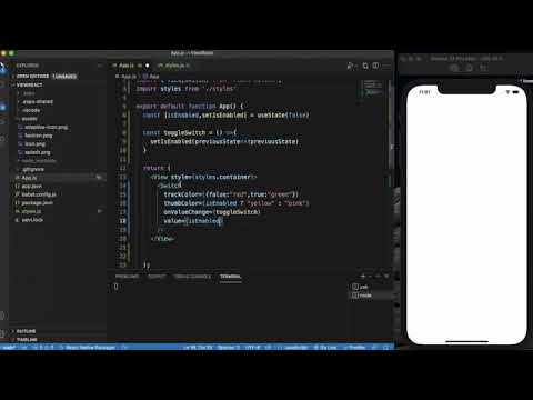 React Native Tutorial 24 React Native Switch