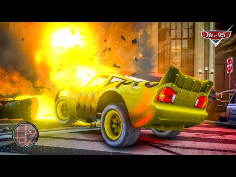 Crazy Rayo Lightning McQueen Pro Yellow Car Crashes Ep.52 - GTA 4