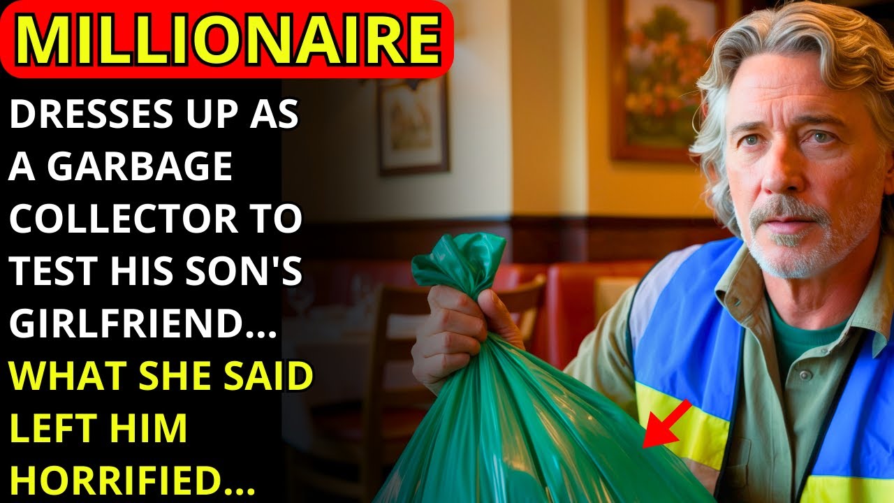 MILLIONAIRE DRESSES UP AS A GARBAGE COLLECTOR TO TEST HIS SON'S GIRLFRIEND, AND WHAT SHE SAID TO HIM