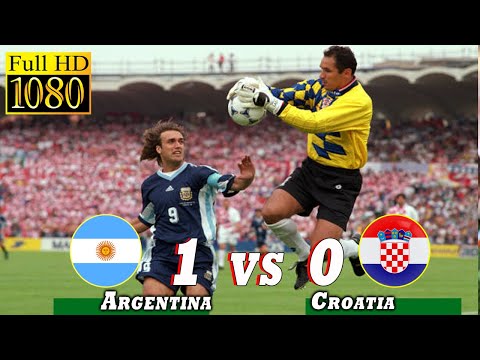 Argentina 1-0 Croatia World Cup 1998 | Full highlight - 1080p HD | Ortega - Batistuta