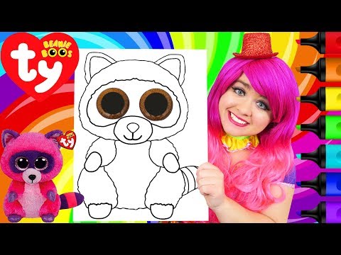 Coloring Ty Beanie Boos Roxie Raccoon Coloring Page Prismacolor Markers | KiMMi THE CLOWN Video