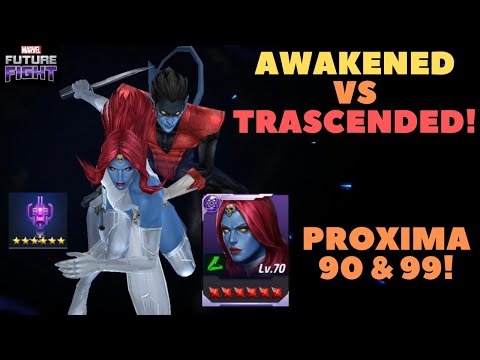 MYSTIQUE AWAKENED vs TRASCENDED Comparison! PROXIMA Stage 90 & 99! [Rage CTP] - Marvel Future Fight