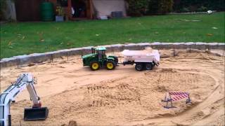 Part 2 - Building of a rain retention reservoir with RC construction machines!