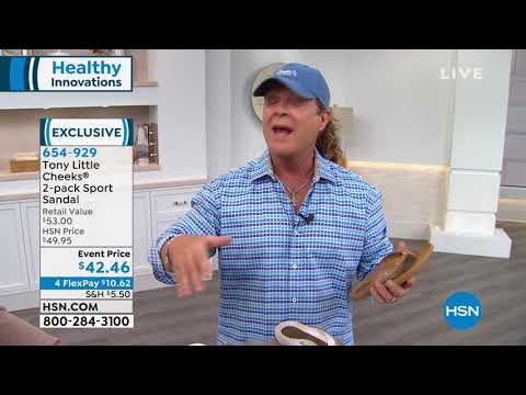 Tony Little Cheeks 2pack Sport Sandal with Gel Footbed