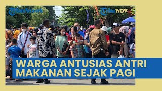 Belasan Ribu Makanan Gratis di Kawasan Kirab Perhelatan Pernikahan Kaesang-Erina Diserbu Warga Solo