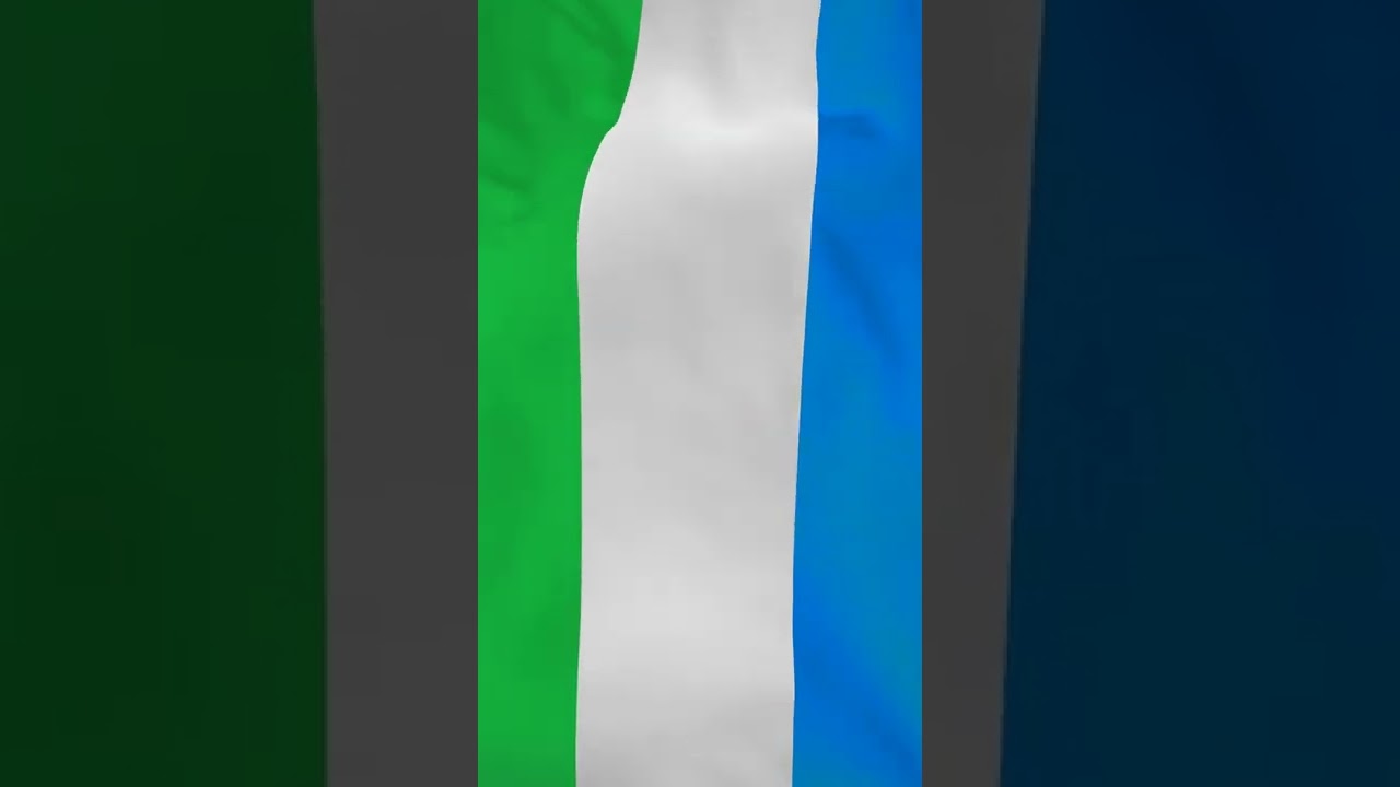 Sierra Leone flag waving over screen (loop): You are free to use this video (No copyright video).