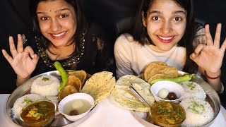 HOMEMADE VEG THALI CHALLENGE | Veg Thali Eating Competition | Puri, Jeera Rice, Gulab Jamun, Rasg...