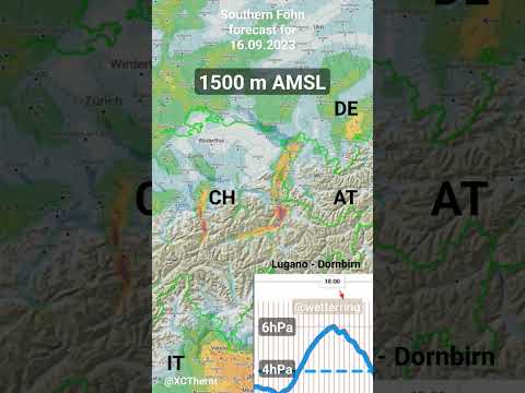 Southern Föhn forecast for 16.09.2023