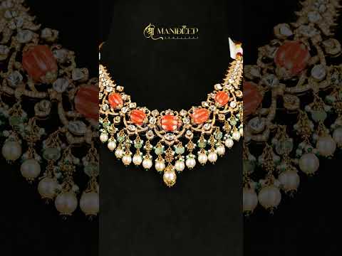 Elegant Pearl & Coral Necklace | Exquisite Bridal Jewellery by Manideep Jewellers