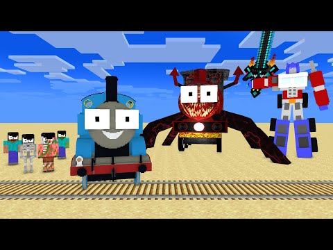 Monster School : ALL ROBOTS & THOMAS FAMILY TRAIN EATER CHOO CHOO CHARLES ATTACK Minecraft Animation