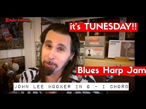How To Not Suck on a Harp John Hooker Jam - I Chord Key of G - Blues Harmonica Jam - Tunesday 42