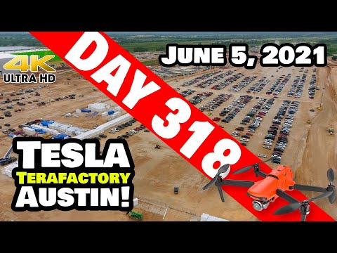 Tesla Gigafactory Austin 4K  Day 318 - 6/5/21 - Tesla Terafactory Texas - HOW TO DEWATER GIGA TEXAS?