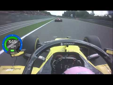 F1 2019 Daniel Ricciardo Spa 360km h Race Onboard   With Telemetry