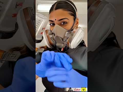 Indian Lady in Respirator #antigas #latex #asmr #gasmask #respirator #gloves