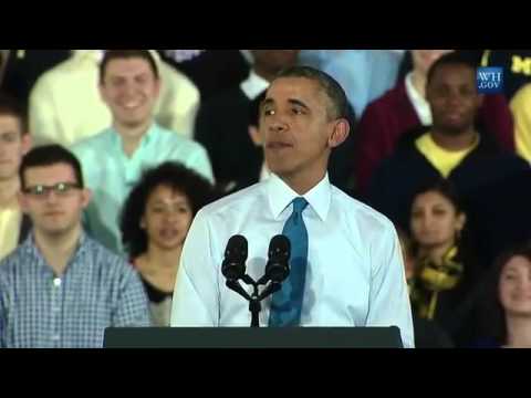オバマ氏はミシガン大学、アナーバーで講演 - フルスピーチ (Obama Speaks At Michigan University, Ann Arbor - Full Speech)
