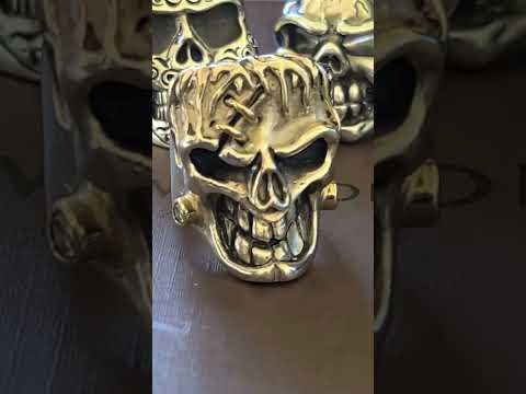 Skull Ring by Saldivar Social Sterling + 14k "SINISTIN" Badass💀
