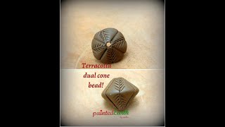 Terracotta dual cone bead! #terracottajewellery #b