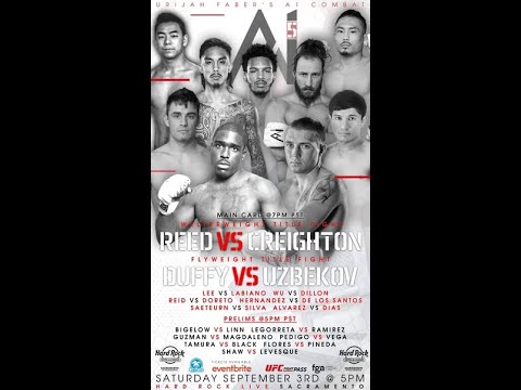 Urijah Faber's A1 combat 5 Sacramento, CA. Prelims 9/3/22 Alex Pieri 0-1 vs Walter Shaw 1-1