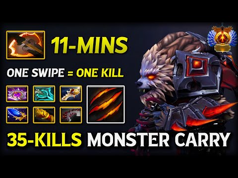 EPIC 35-Kills Monster Carry Ursa | 11Mins Battle Fury item Insane One Swipe = One Kill | 7.39d DotA2