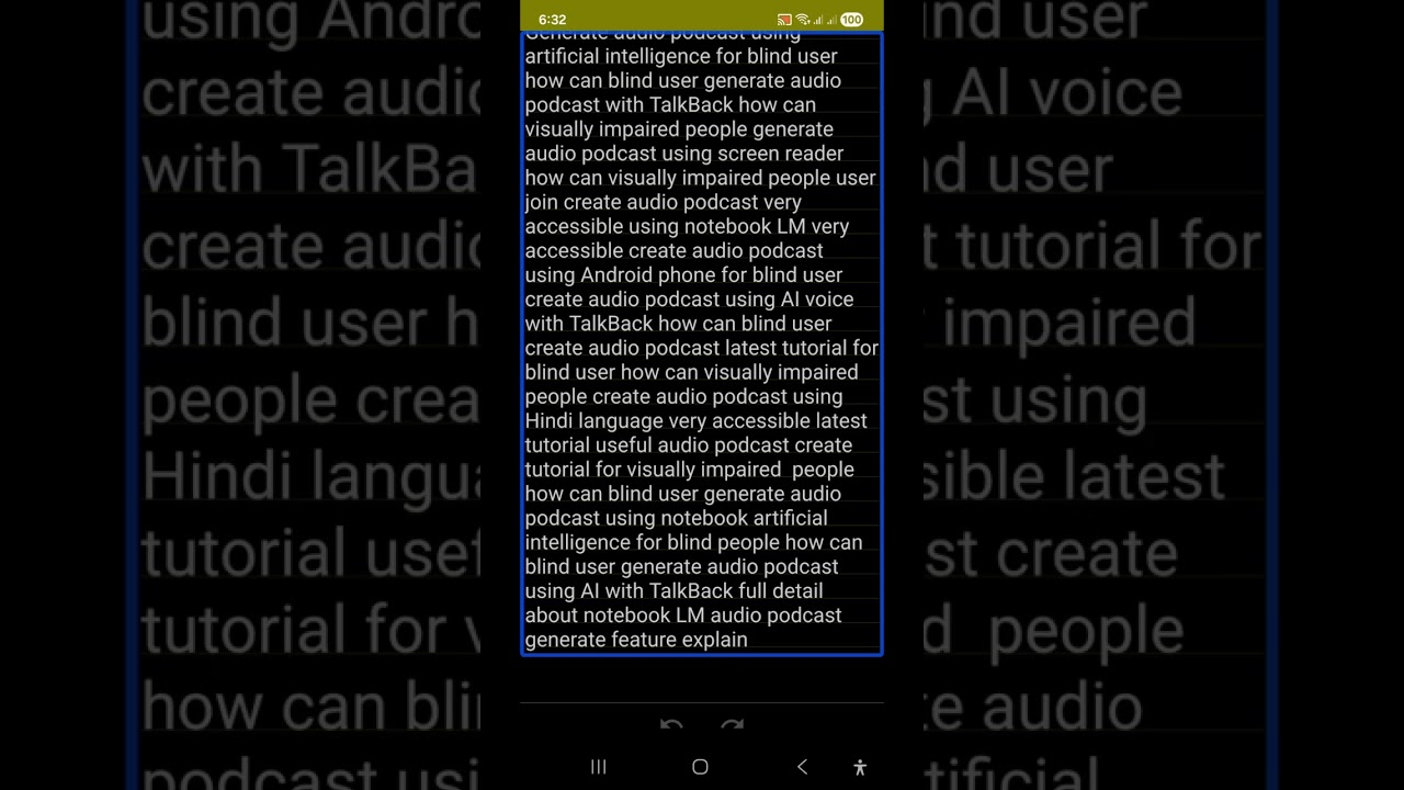 Create audio podcast using AI for blind latest audio overview generate process very accessible 🔥🔥🔥